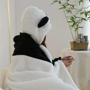 懒人居家斗篷 学生保暖午休毯 呼呼熊冬季 办公室午睡披肩小毛x毯