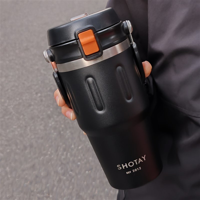 大容量保温杯男士双饮车载随行杯带吸G管便携咖啡水杯保冷冰霸杯