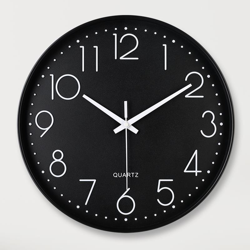 TQJ太阳能电波钟简约挂钟客厅z家用时尚静音白挂表挂墙时钟表装饰