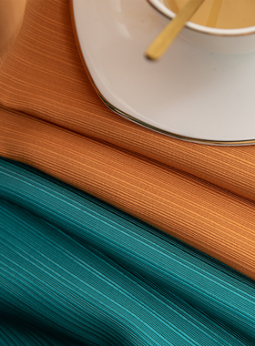 2021年新款全遮光窗帘撞色拼接孔雀绿橘黄色现代简V约轻奢卧室布