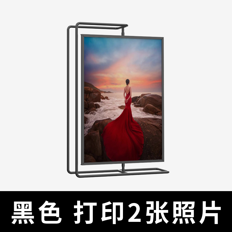 结婚登记照相框i摆台A4大尺寸全家福婚纱照双面展示可旋转金属相