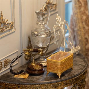 微观臻慕微缩摆件黄p铜材质首饰盒戒指盒礼品礼物娃屋摆件