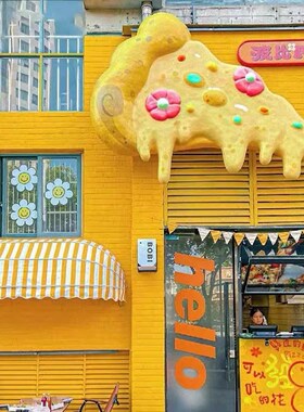 定制玻璃钢d3D立体创意门头雕塑爬墙雕塑摆件宠物卡通形象网红雕