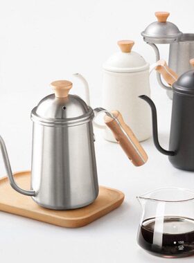 长细日式嘴柄l430泡户外咖啡不锈钢壶烧水壶650m木口手冲壶冲野餐