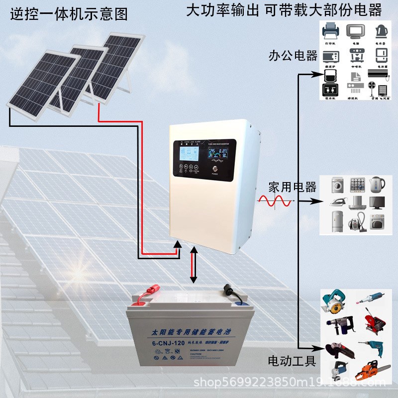 离网逆控一体机3KW5KW储能混y合逆变器MPPT光伏控制器大功率正弦