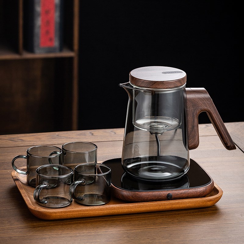 顶壶加厚耐热磁吸无杆p飘逸杯全玻璃内胆茶水分离泡茶壶过滤冲茶