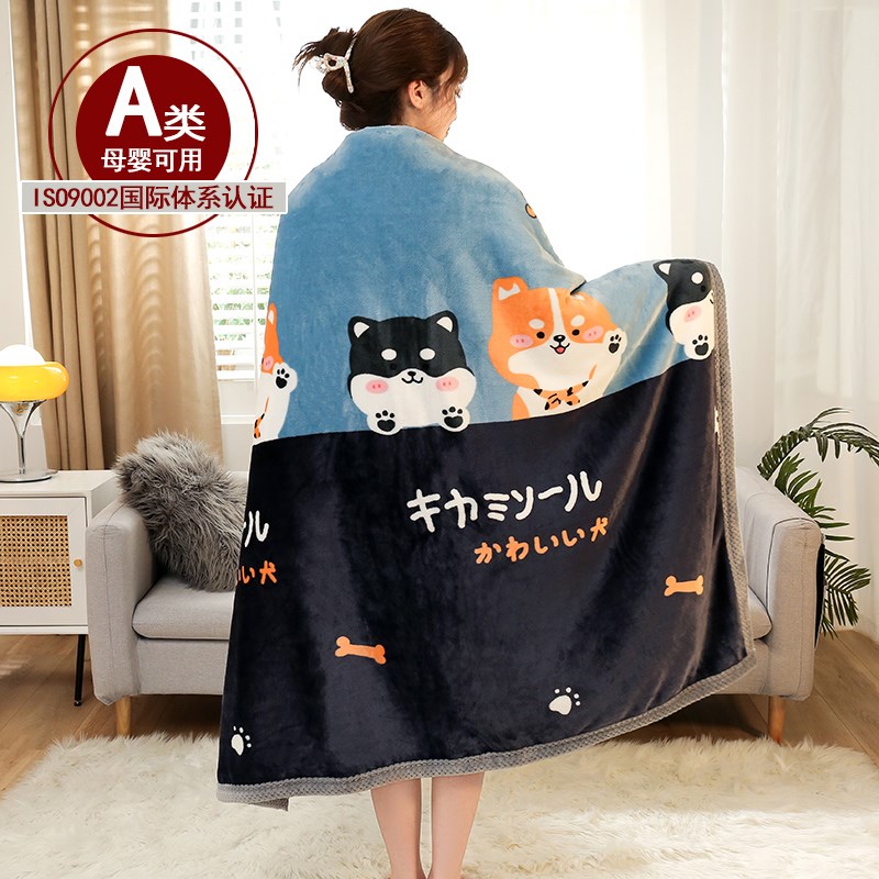 加厚法兰绒毛毯双面绒单人卡通珊瑚E绒毯子冬季铺床单学生宿舍盖