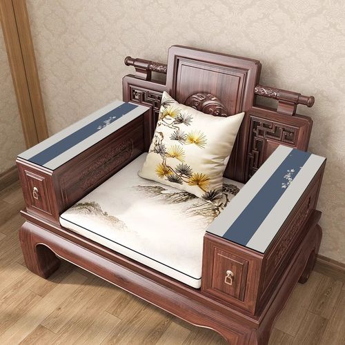 新中式实木沙发扶手o垫一对两边桌垫加厚长条保护垫防滑垫子可裁