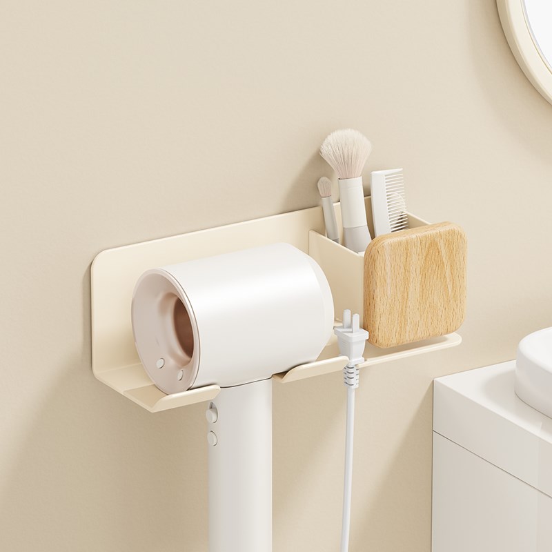 胡桃木吹风机置物架免打孔卫生z间电吹风支架壁挂浴室风筒收纳架