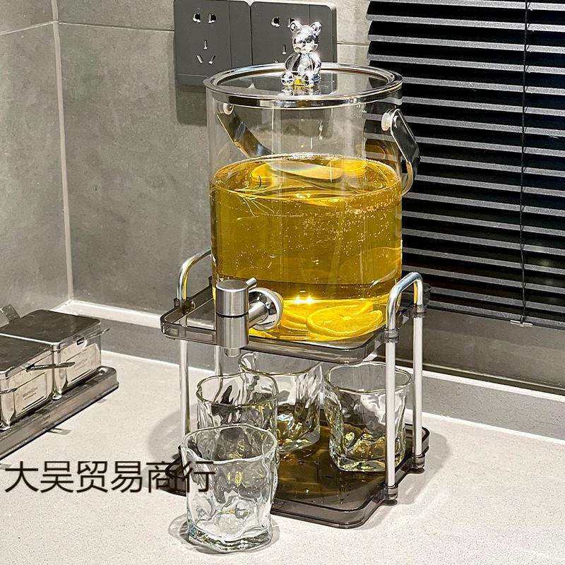 北欧玻璃冷水壶带龙头水壶套装大容量家用凉水壶水果茶可乐饮料桶,餐饮具,冷水壶,淘宝优惠券,粉丝福利购,淘宝优惠卷