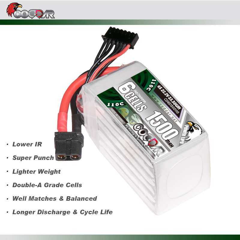 鹰氪CODDAR 1500MAH 6S 22.2V 110C航模涵道 5寸穿越机锂电池LIPO
