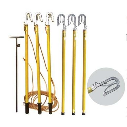 户外大双舌高压短路接地线JT-1915T 35KV户外铝头双舌接地棒1.5米