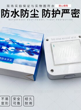 冷库专用防水开关单开单控冷藏库防潮明装盒220V户外电源控制10A