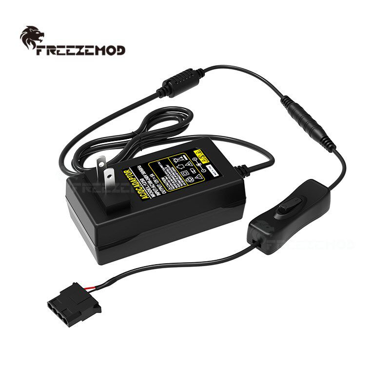 电脑水冷外置电源220V转12V大功率5A支持3/4pin接头开关水泵水箱