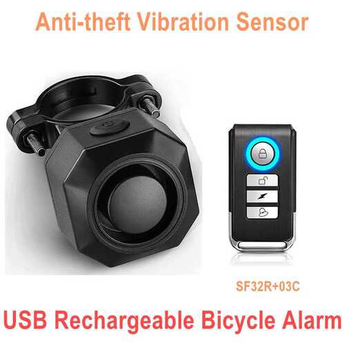 Waterproof Bicycle Anti-theft Vibration Alarm Wireless Remot