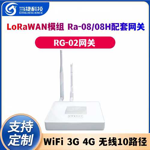 LoRaWAN模组Ra-08 08H配套网关WiFi 3G 4G 无线10路径RG-02