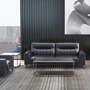 迪欧家用客厅休闲真皮沙发 洽谈商务办公沙发 三人接待室家具组合