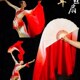 大红色胶古典舞歌中国跳长年扇真丝舞蹈扇加长流绸舞原版 子舞州秧