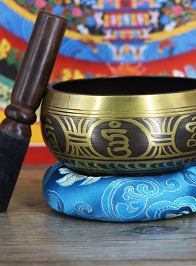 尼泊尔颂钵音疗佛音钵p手工佛音碗冥想静心钵桌面摆件办公室铜磬