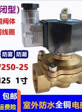 室外二- 24V220水阀通 电磁阀250电磁阀D专用25防水 2W电磁阀25NV