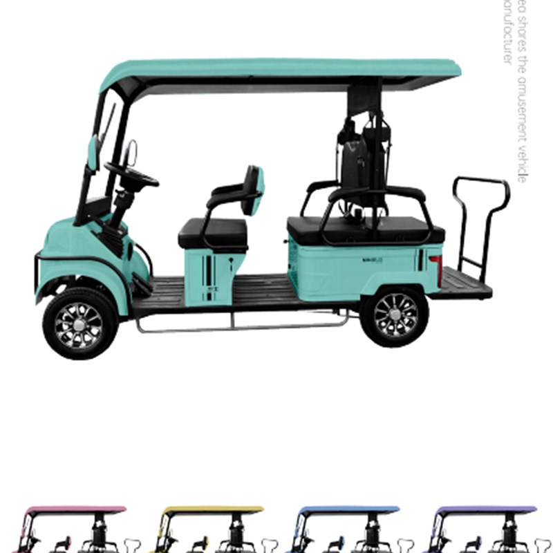 景区观光电动车hM6,M8加宽款车型四座六座家庭代步巡逻车可定制