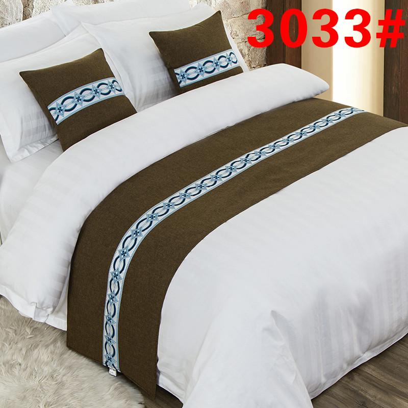 宾馆酒店床上用品布草高档床尾巾床旗F床搭巾床尾垫床盖床尾装饰