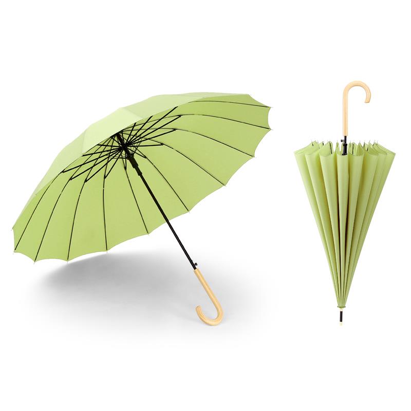 日系森系大号长柄雨伞双人加厚防风女晴雨两用R简约小清新弯柄自