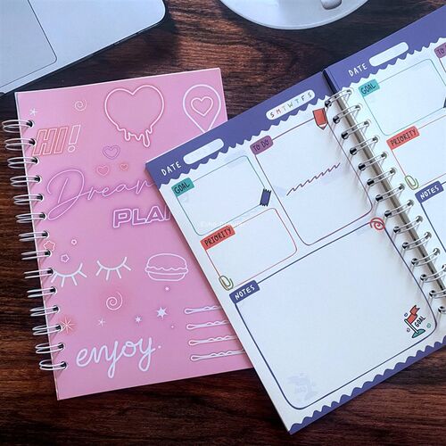 To do planner英文日程本自填日期线圈本计M划本planner简约笔记