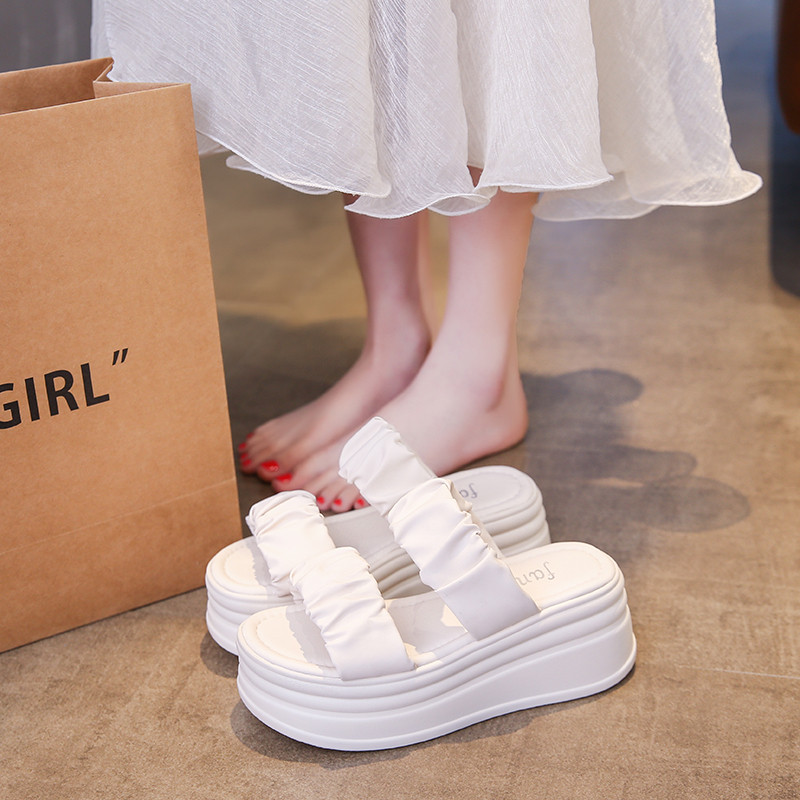 百搭白色法式凉拖鞋女2025新款夏季外穿精致厚底凉鞋软底时装爆款,女鞋,一字拖,淘宝优惠券,粉丝福利购,淘宝优惠卷