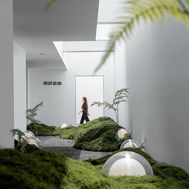 仿生植物造景仿真苔藓景观灯球软装落地绿植亚克力防水Y走廊草坪