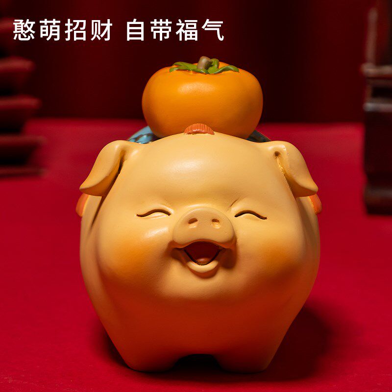 呆萌猪《诸事大吉》全铜摆件办公桌客厅摆件开业S乔迁结婚日常送