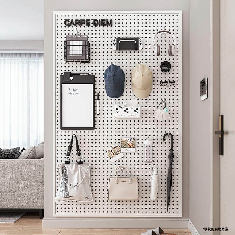 圆孔洞洞板墙上置物架货架不锈钢展示收纳饰品五金工具挂板墙,收纳整理,收纳洞洞板,淘宝优惠券,粉丝福利购,淘宝优惠卷