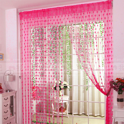 爱心线帘粉色帘子 n门帘流苏帘装饰浪漫窗帘挂帘 卧室客厅隔间