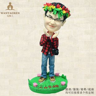 玩陶人泥塑泥人真人定制 粘土捏人像diy玩偶软陶人偶公仔订做礼物