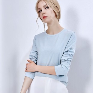 白体t恤女长e袖白色打底衫2020秋季新款外穿体t桖纯白宽松内搭