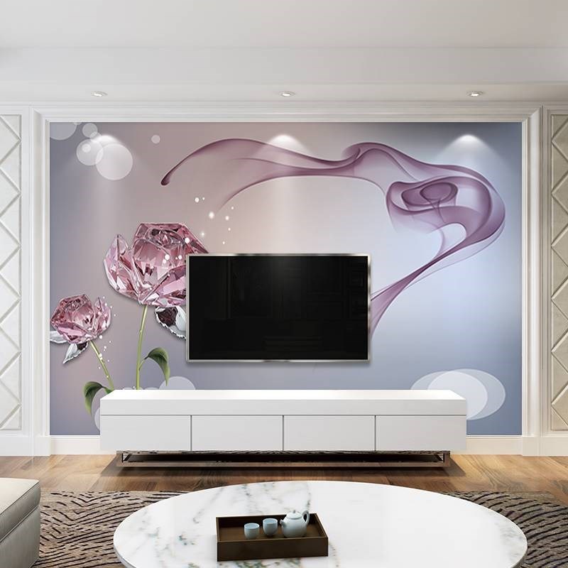新款电视墙背景墙壁纸自粘客厅现代简约影视墙贴画8d立体装饰卧室图片