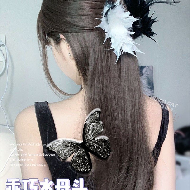 假发女日常网红长直发lolita自然齐刘海水母头新款逼真jk全头套式,美发护发/假发,日常整顶假发,淘宝优惠券,粉丝福利购,淘宝优惠卷