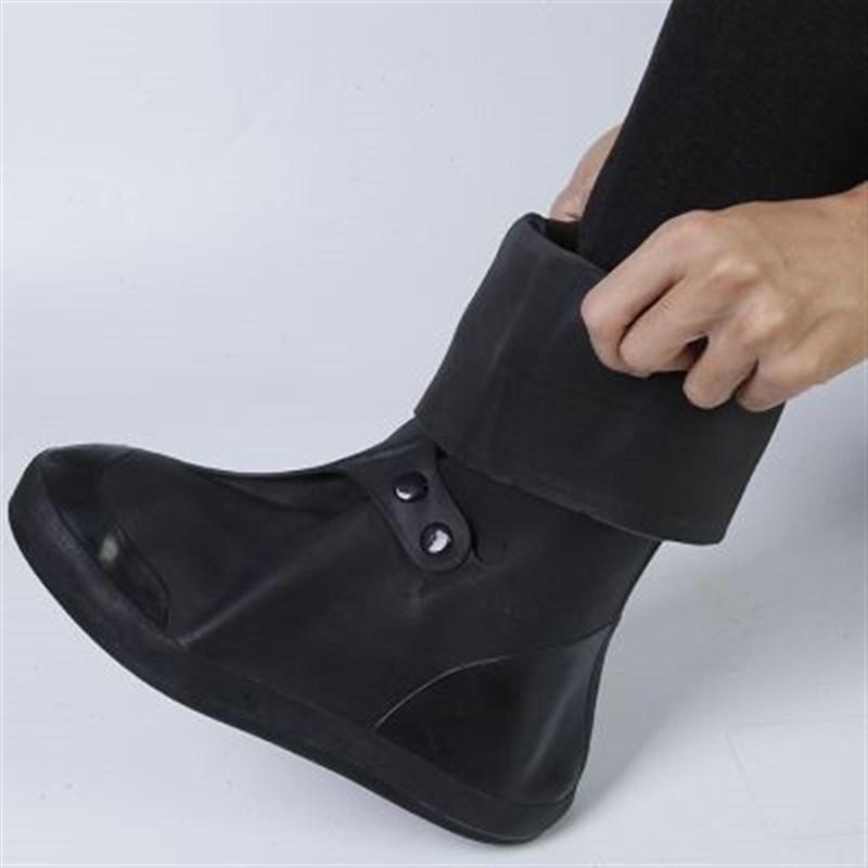 新款防雨鞋套男女防水雨天加厚防滑耐磨底成人雨鞋套黑色高筒防雪