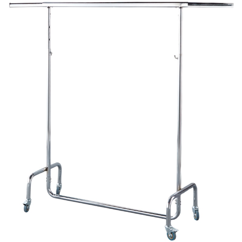 服装店展示架落地式陈列架不锈钢货架可伸缩可移动家居商用挂衣架