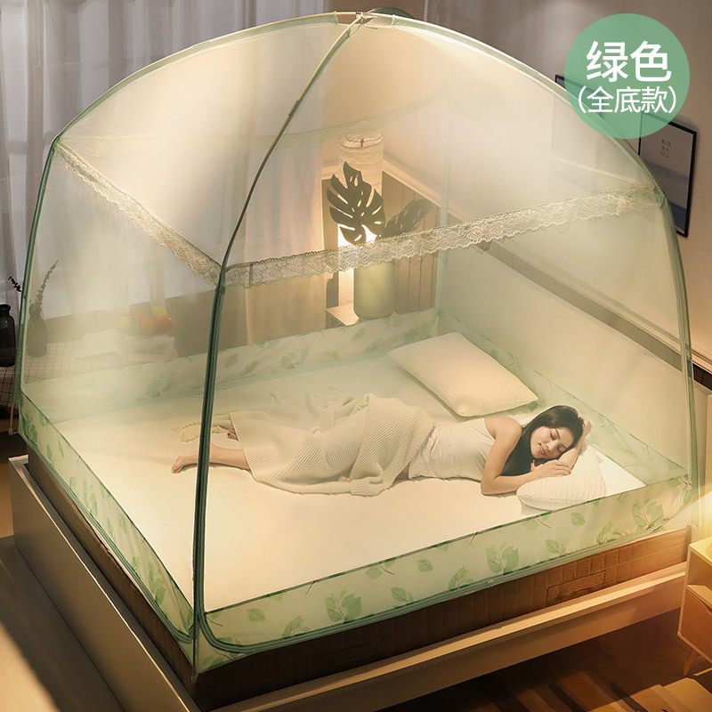 蒙古包蚊帐全封闭拉链式家用防摔儿童1.8m床1.5m床2米帐篷式文章