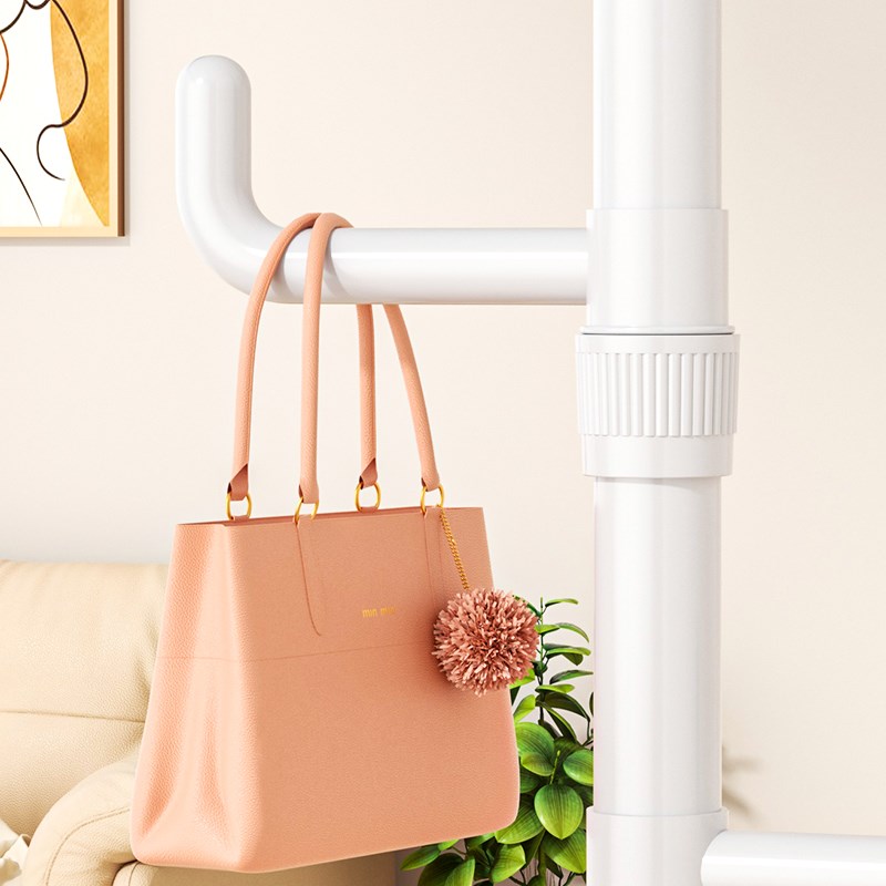 顶天立地晾衣架家用落地卧室内置衣架伸缩挂杆免打孔晒挂衣架神器