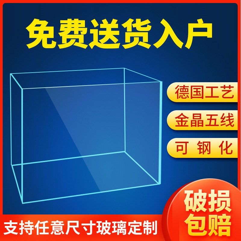 订制金晶超白鱼缸侧滤鱼缸背滤鱼缸底滤缸客厅小鱼缸公司大型鱼缸