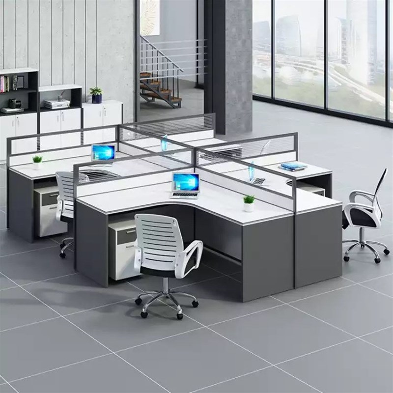 新款职员办公桌椅屏风工作位电脑桌椅员工位简约职员桌屏风隔断卡