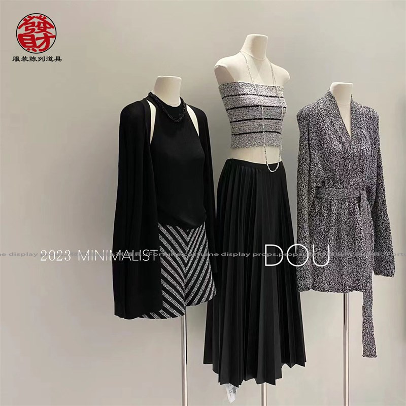 服装店模特展示架扁身女假人橱窗人台无手平胸直角肩陈列道具