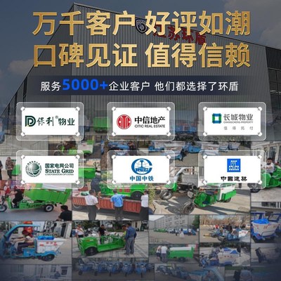 电动三轮车保洁环卫车垃圾清运车小区物业垃圾桶运输转运两桶四桶