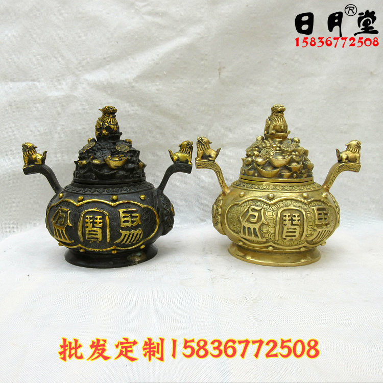 铜器纯铜聚宝盆五路财神存钱罐铜貔貅聚宝盆家居摆件招财,家居饰品,装饰摆件,淘宝优惠券,粉丝福利购,淘宝优惠卷