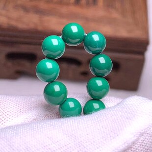 高瓷原矿绿松石散珠圆珠老型天然松石珠子手串链配珠VDIY串珠配饰