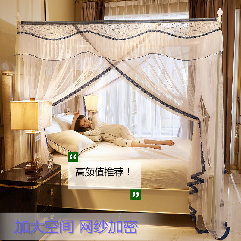 新款落地网红宫廷蚊帐家用公主风1.5米床方便拆洗1.8加厚支架纹账