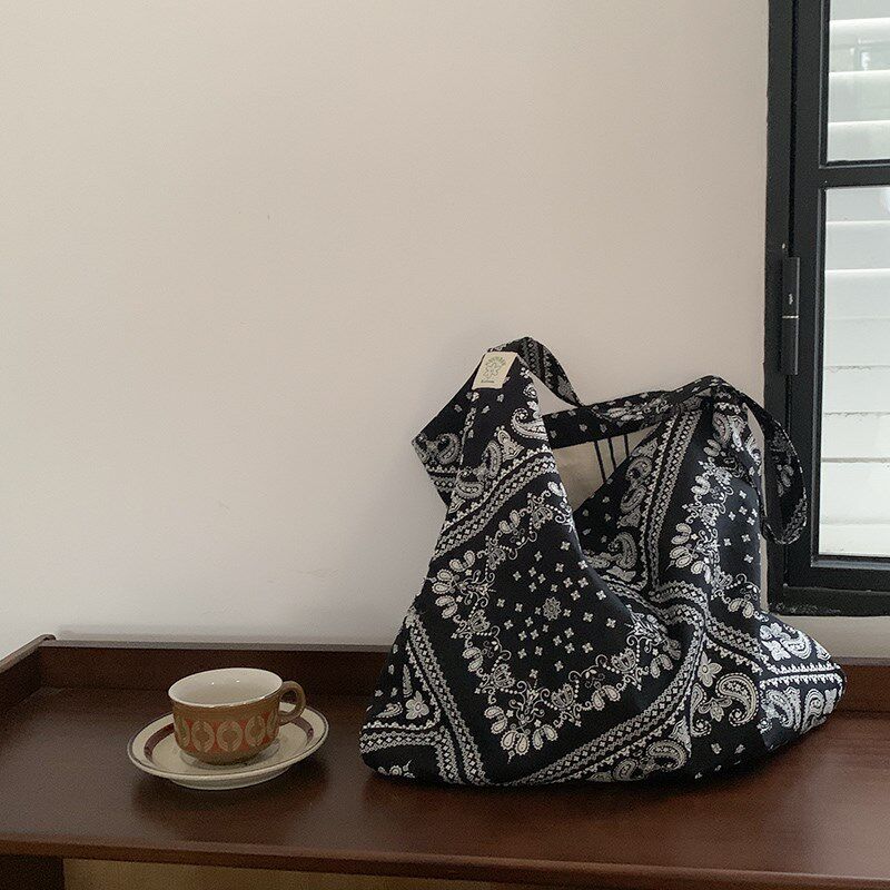 黑色长肩带斜挎帆布m包袋大容量度假风布包大号加厚布袋子单肩包