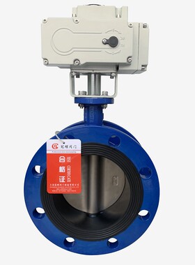 电动法兰蝶阀D941X-16Q通风水阀衬氟对夹DN100不锈钢220V防爆调节